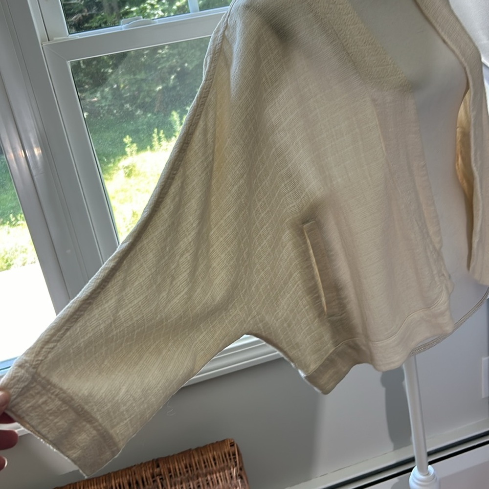 Madewell Linen-Blend Cropped Robe Jacket Small - Picture 6 of 9